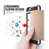 Eiroo Sliding Card iPhone 6 / 6S Ultra Koruma Gold Klf - Resim 3