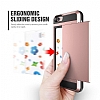 Eiroo Sliding Card iPhone 6 / 6S Ultra Koruma Rose Gold Klf - Resim 3