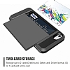 Eiroo Sliding Card iPhone 7 / 8 Ultra Koruma Dark Silver Klf - Resim: 4