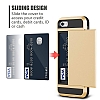 Eiroo Sliding Card iPhone 7 / 8 Ultra Koruma Gold Klf - Resim: 5