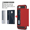 Eiroo Sliding Card iPhone 7 / 8 Ultra Koruma Krmz Klf - Resim 5