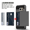 Eiroo Sliding Card Samsung Galaxy S7 Edge Ultra Koruma Dark Silver Klf - Resim: 5