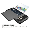 Eiroo Sliding Card Samsung Galaxy S7 Edge Ultra Koruma Dark Silver Klf - Resim 4