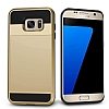 Eiroo Sliding Card Samsung Galaxy S7 Edge Ultra Koruma Gold Klf - Resim: 2