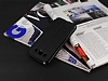 Eiroo Slim Craft Samsung Galaxy E5 Pencereli Standl Siyah Deri Klf - Resim: 2