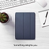 Eiroo Smart iPad 2 / 3 / 4 Kapakl Mavi Deri Klf - Resim 3