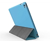 Eiroo Smart iPad mini 4 Kapakl Mavi Deri Klf - Resim 3