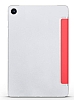 Eiroo Smart Samsung Galaxy Tab S9 FE Kapakl Standl Krmz Deri Klf - Resim: 3