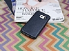 Eiroo Smother Samsung Galaxy S6 edge Silikon Kenarl Siyah Deri Klf - Resim: 1