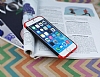 Eiroo Soft iPhone 6 / 6S Krmz Kenarl Siyah Silikon Klf - Resim 1