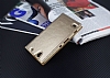 Sony Xperia C4 Gizli Mknatsl Pencereli Gold Deri Klf - Resim: 2