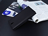 Sony Xperia C5 Ultra Gizli Mknatsl ereveli Siyah Deri Klf - Resim: 2