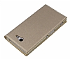 Sony Xperia M2 Gizli Mknatsl ift Pencereli Gold Deri Klf - Resim: 2