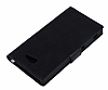 Eiroo Sony Xperia M2 Standl Czdanl Siyah Deri Klf - Resim 2