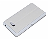 Eiroo Sony Xperia M2 Vantuzlu Pencereli Beyaz Deri Klf - Resim 4