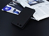 Sony Xperia M5 Gizli Mknatsl ift Pencereli Siyah Deri Klf - Resim 2