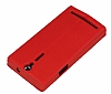 Eiroo Sony Xperia S Vantuzlu Pencereli Krmz Deri Klf - Resim 3