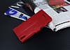 Eiroo Sony Xperia T3 Czdanl Yan Kapakl Krmz Deri Klf - Resim: 4