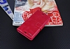Eiroo Sony Xperia X Czdanl Yan Kapakl Pembe Deri Klf - Resim: 3