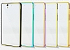 Eiroo Sony Xperia Z Gold izgili Pembe Metal Bumper Klf - Resim: 2