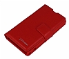 Eiroo Sony Xperia Z1 Compact Standl Czdanl Krmz Deri Klf - Resim 3