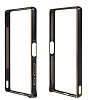 Eiroo Sony Xperia Z5 Gold izgili Metal Bumper ereve Siyah Klf - Resim: 3