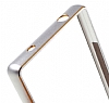 Eiroo Sony Xperia Z5 Gold izgili Metal Bumper ereve Silver Klf - Resim: 1