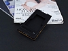 Sony Xperia Z5 Gizli Mknatsl Pencereli Siyah Deri Klf - Resim 1