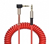 Eiroo Spiral 3.5mm Krmz Aux Kablo 1m - Resim 4