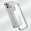Eiroo Square iPhone 12 Pro Max Silver Silikon Klf - Resim 1