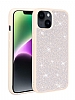 Eiroo Stone iPhone 13 Simli Beyaz Silikon Klf