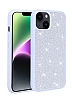 Eiroo Stone iPhone 13 Simli Mavi Silikon Klf