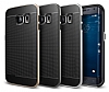 Eiroo Stripe Samsung Galaxy S6 Edge Plus Gold Kenarl Siyah Silikon Klf - Resim 1