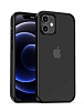 Eiroo Strong iPhone 12 Mini 5.4 in Siyah Silikon Klf
