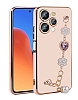 Eiroo Taka iPhone 15 Pro Kamera Korumal Zincirli Pembe Silikon Klf