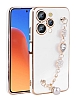 Eiroo Taka iPhone 15 Pro Max Kamera Korumal Zincirli Beyaz Silikon Klf