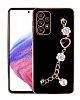 Eiroo Taka Samsung Galaxy A23 Kamera Korumal Zincirli Siyah Silikon Klf