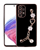 Eiroo Taka Samsung Galaxy A33 5G Kamera Korumal Zincirli Siyah Silikon Klf