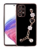 Eiroo Taka Samsung Galaxy A53 5G Kamera Korumal Zincirli Siyah Silikon Klf