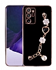 Eiroo Taka Samsung Galaxy Note 20 Ultra Kamera Korumal Zincirli Siyah Silikon Klf