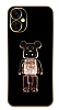 Eiroo Tecno Spark 9T Candy Bear Standl Siyah Silikon Klf