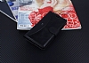 Eiroo Thunder Huawei P9 Standl Czdanl Siyah Deri Klf - Resim: 1