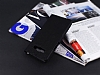 Eiroo Thunder Samsung Galaxy A7 Standl Czdanl Siyah Deri Klf - Resim 2