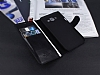 Eiroo Thunder Samsung Galaxy E7 Standl Czdanl Siyah Deri Klf - Resim 3