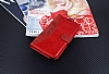 Eiroo Thunder Samsung N7500 Galaxy Note 3 Neo Standl Czdanl Krmz Deri Klf - Resim 1