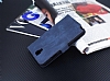 Eiroo Thunder Samsung N7500 Galaxy Note 3 Neo Standl Czdanl Lacivert Deri Klf - Resim 2