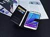 Eiroo Thunder Samsung Galaxy Note 5 Standl Czdanl Siyah Deri Klf - Resim 4