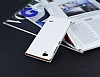 Turkcell T60 Gizli Mknatsl Pencereli Beyaz Deri Klf - Resim: 1