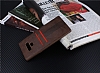 Eiroo Wallet iPhone XR Deri Grnml Kahverengi Silikon Klf - Resim: 2