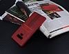 Eiroo Wallet iPhone X Deri Grnml Krmz Silikon Klf - Resim: 2